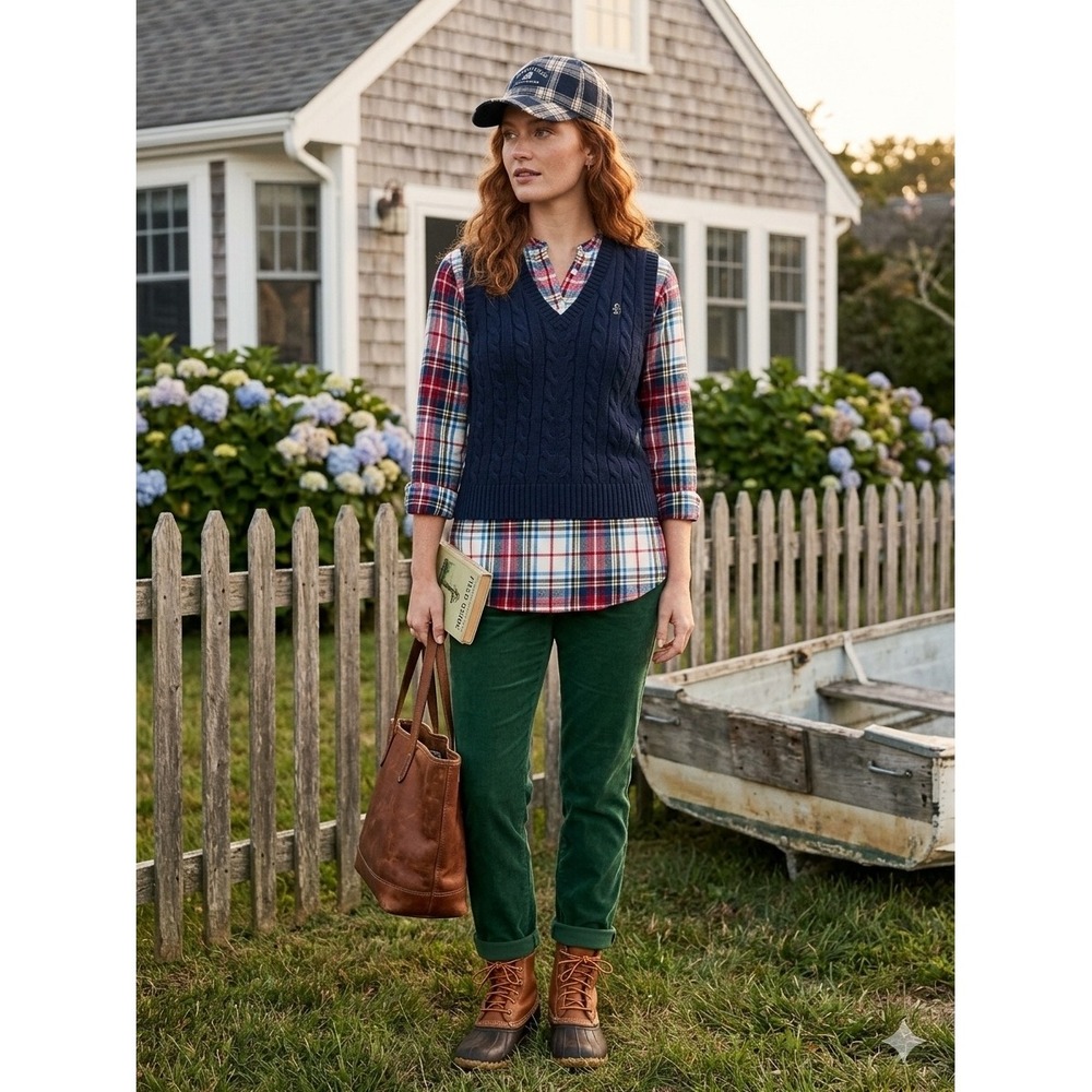 NWOT Lands End Red Blue Plaid Flannel Popover Tunic Top M/P Preppy Coastal Cabin